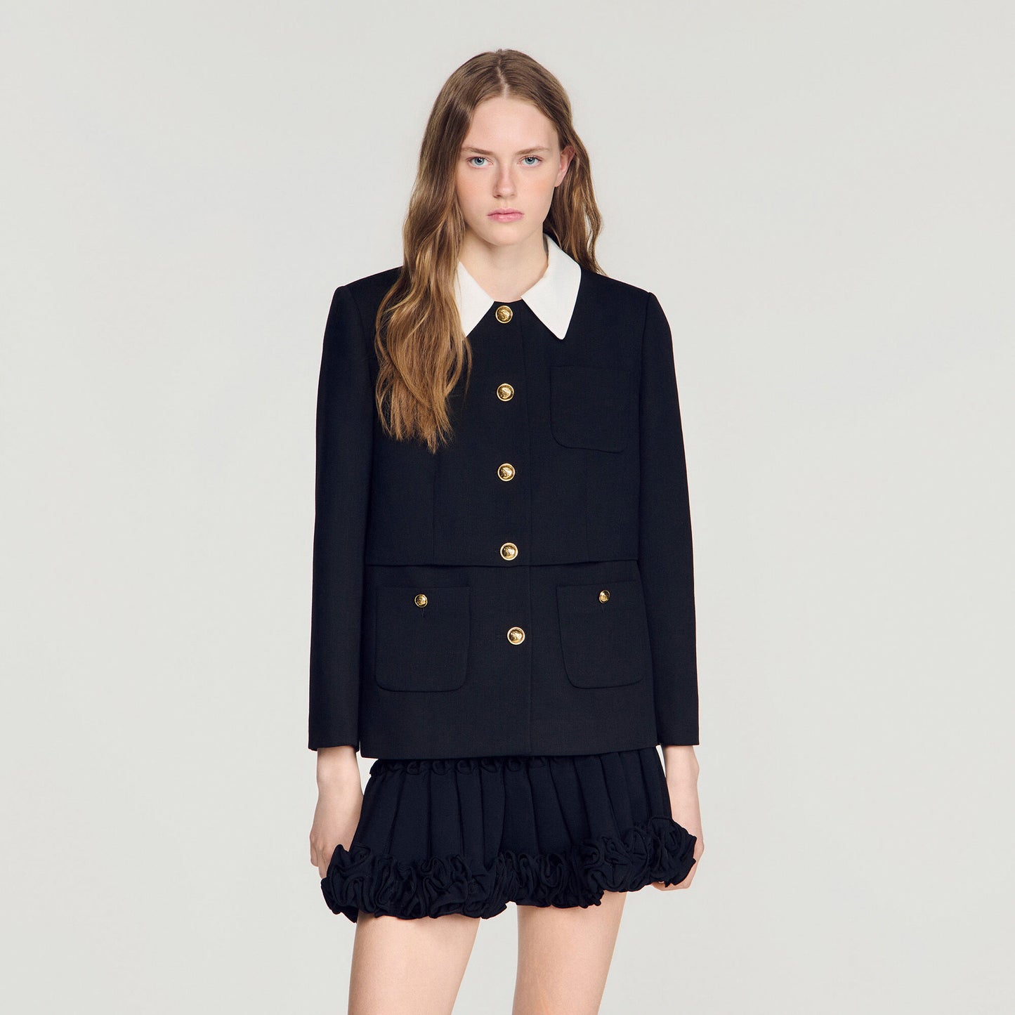 Jacket with contrast collar