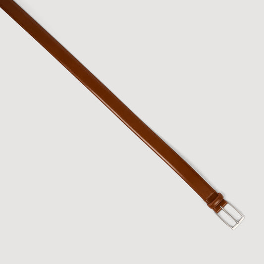 Glazed leather belt