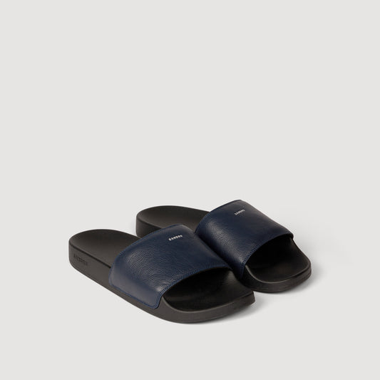 Grained leather sandals