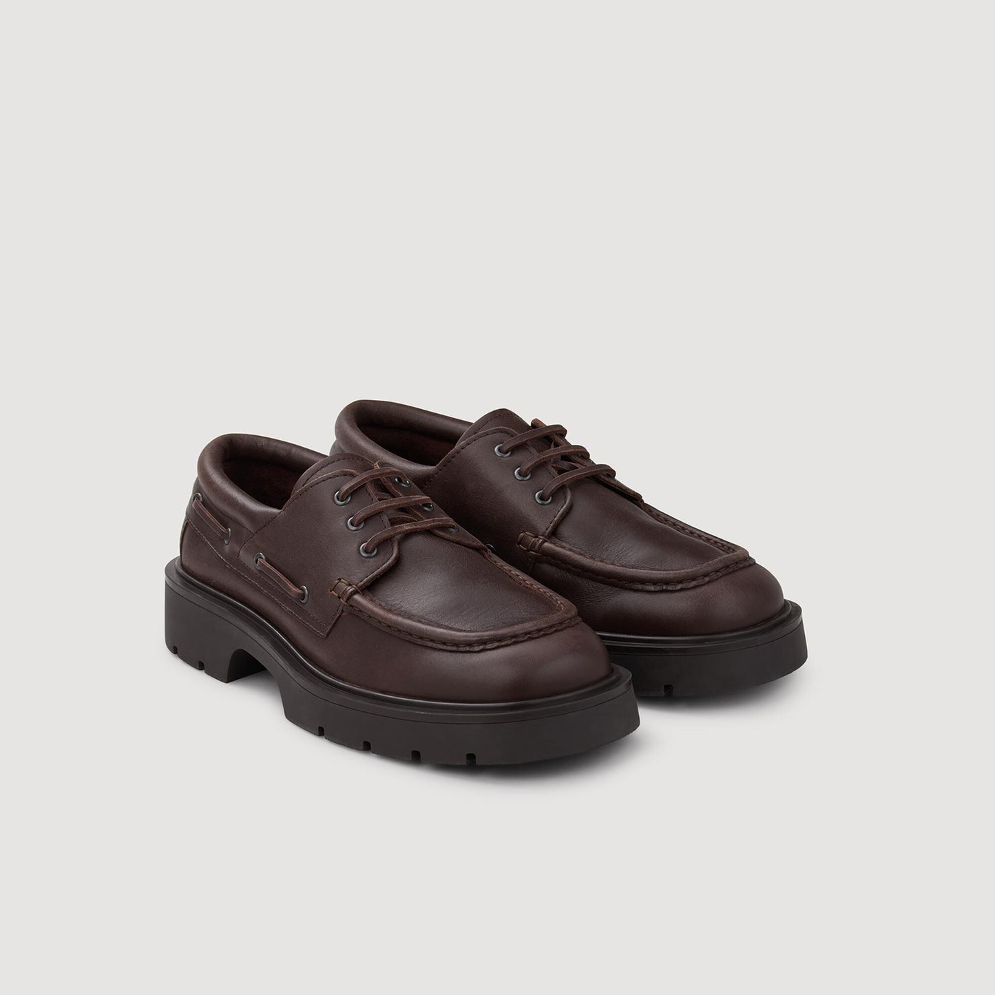 Leather loafers with a chunky sole