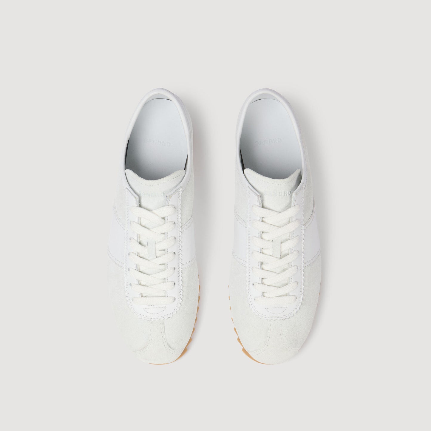 Leather and suede low-top trainers
