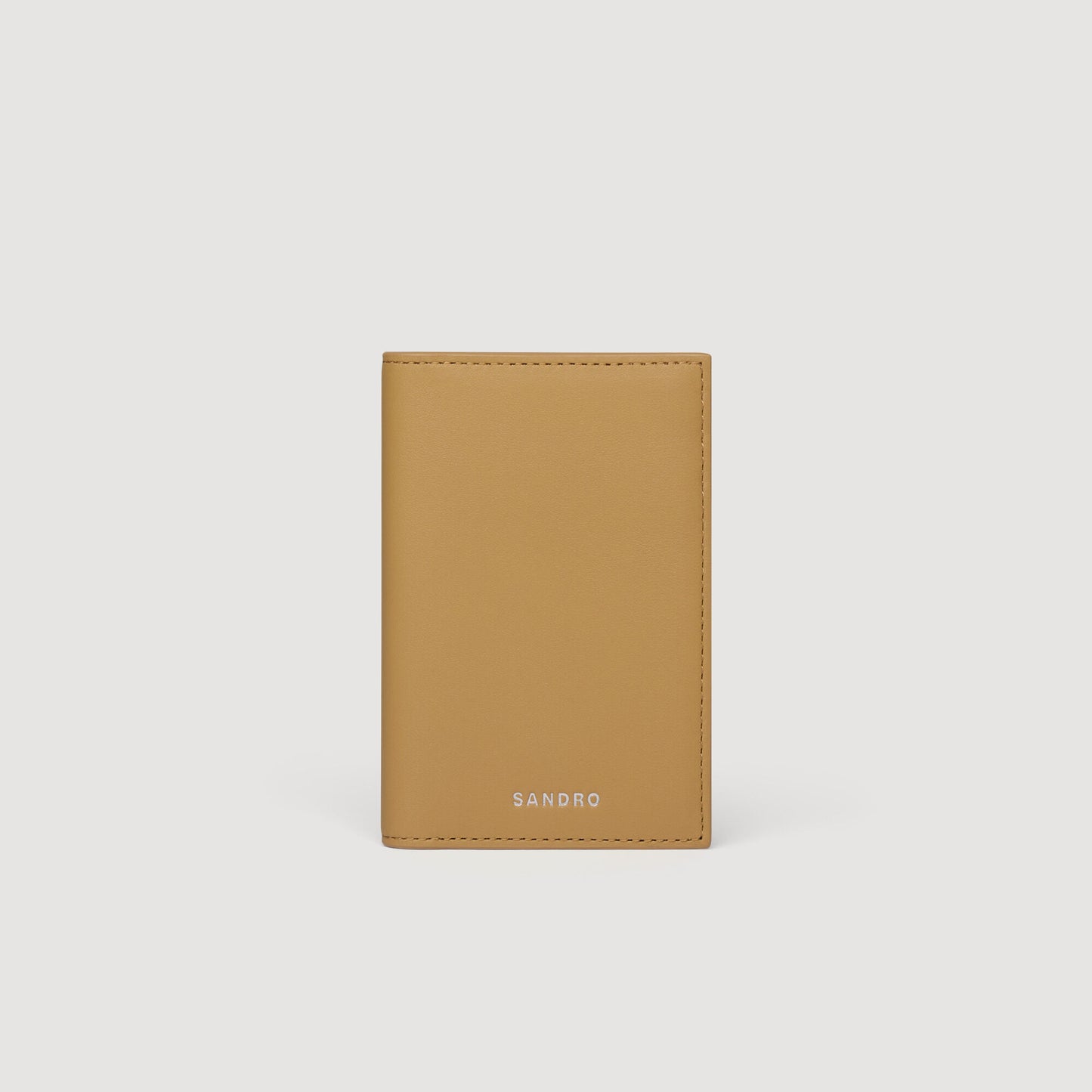 Grained leather card holder