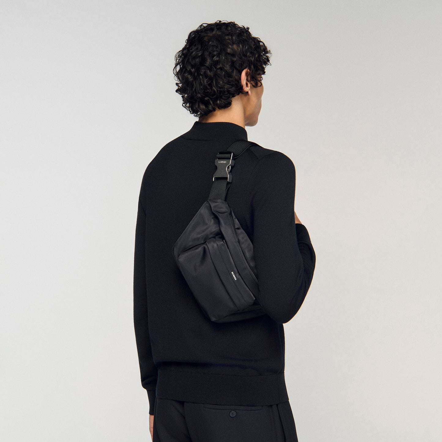Technical fabric shoulder bag