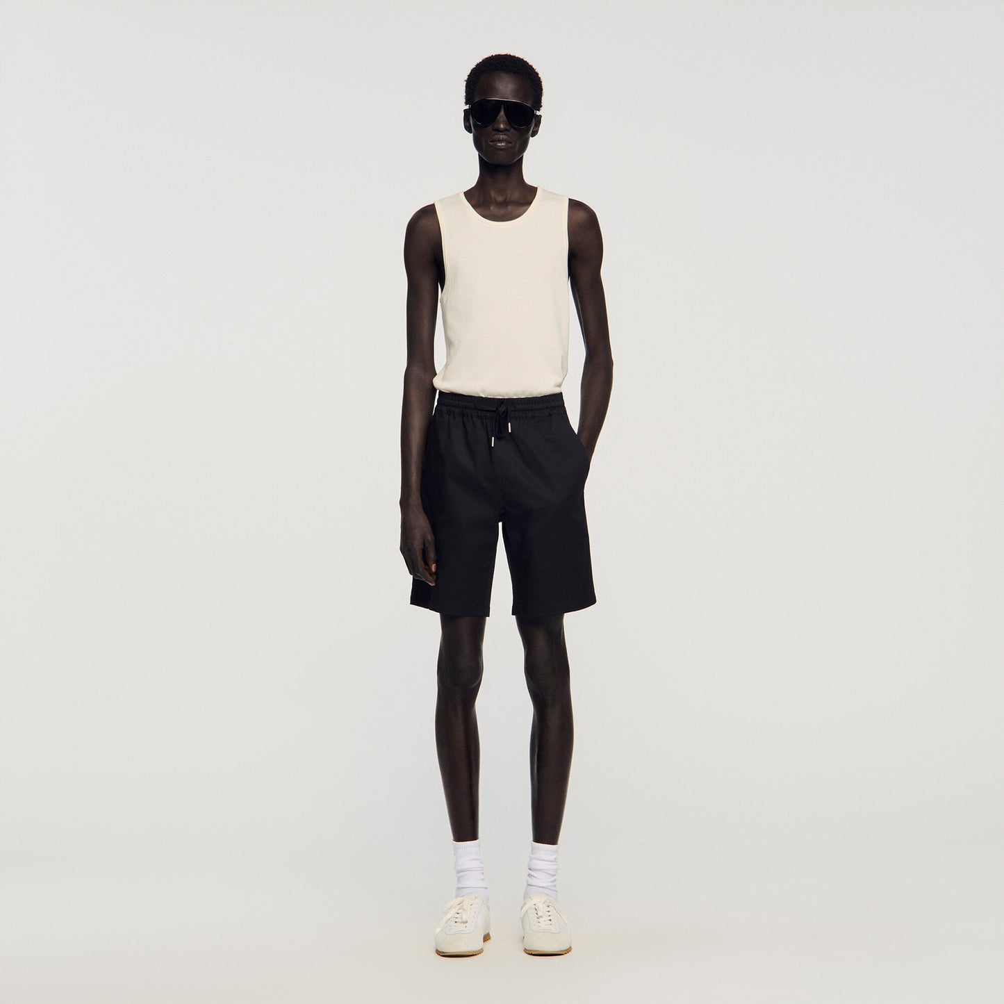 Cotton shorts with elastic waist