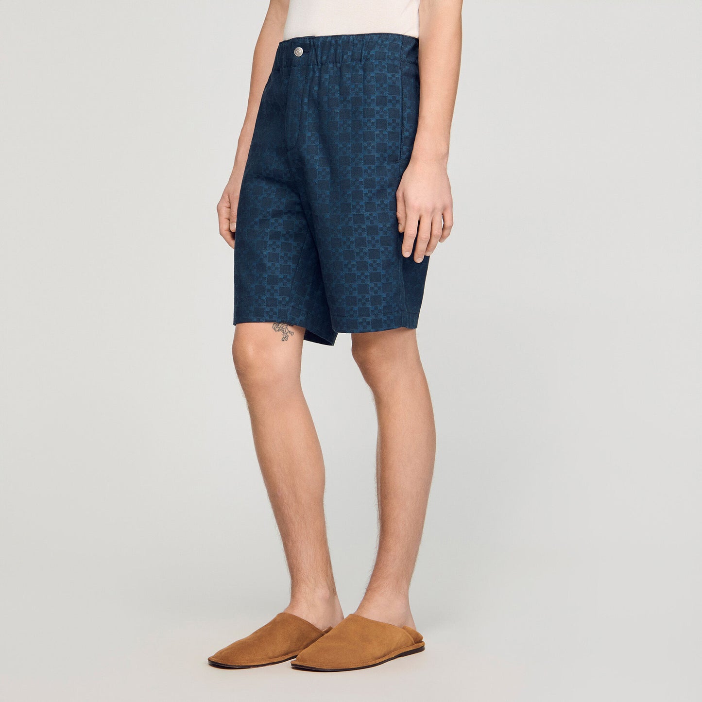 Square Cross denim shorts