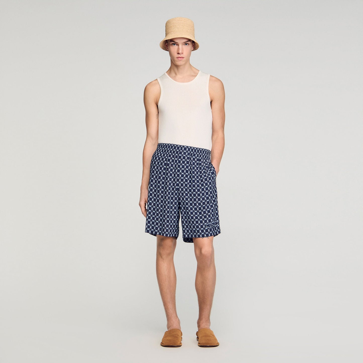 Link print floaty shorts