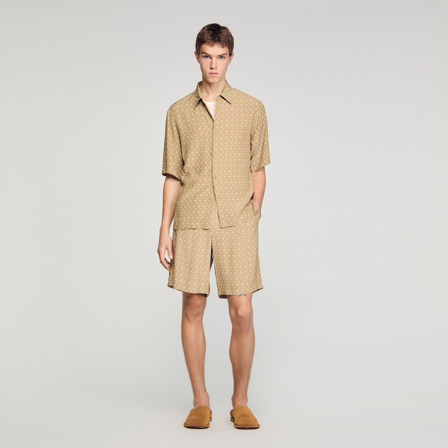 Link print floaty shorts
