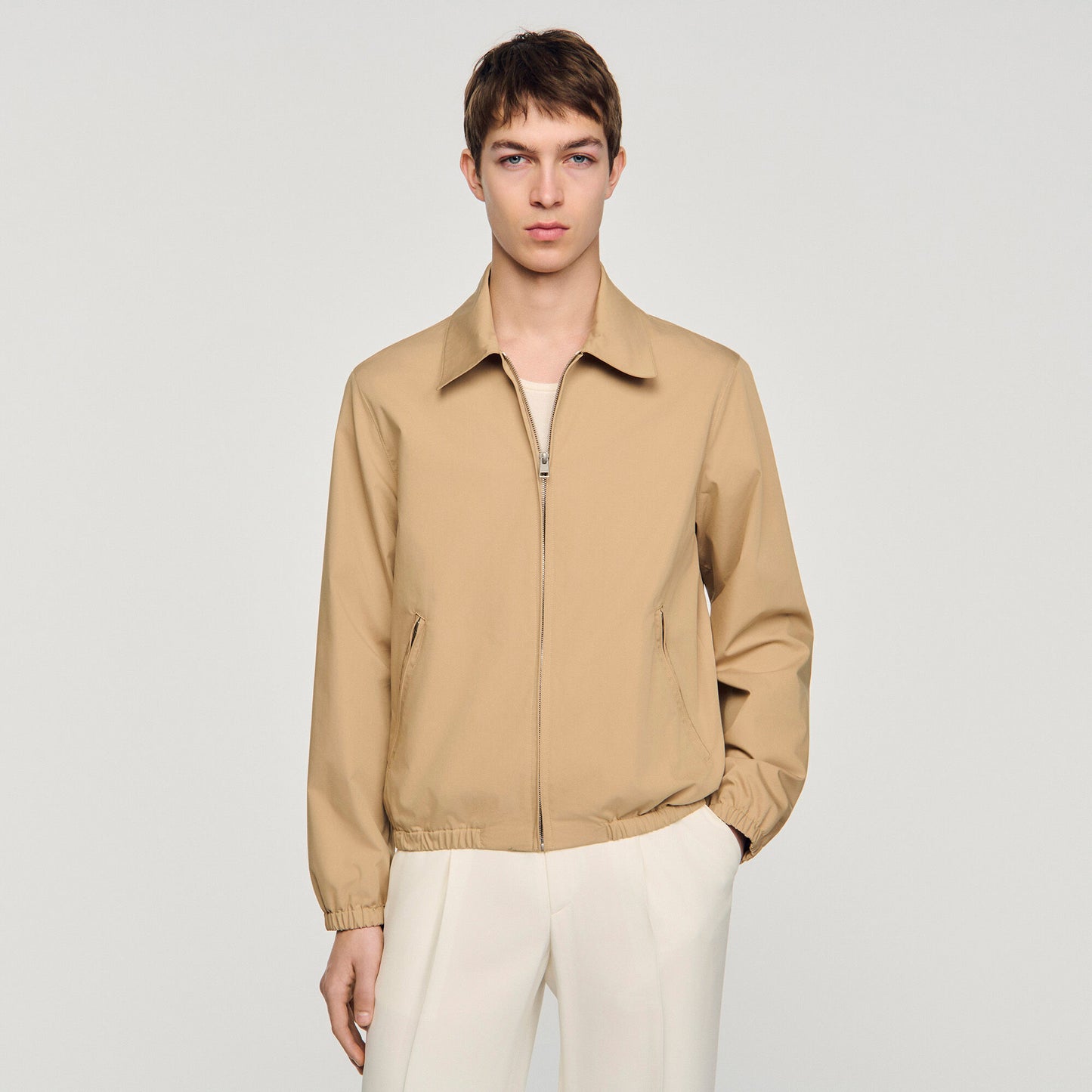 Zip-up cotton jacket