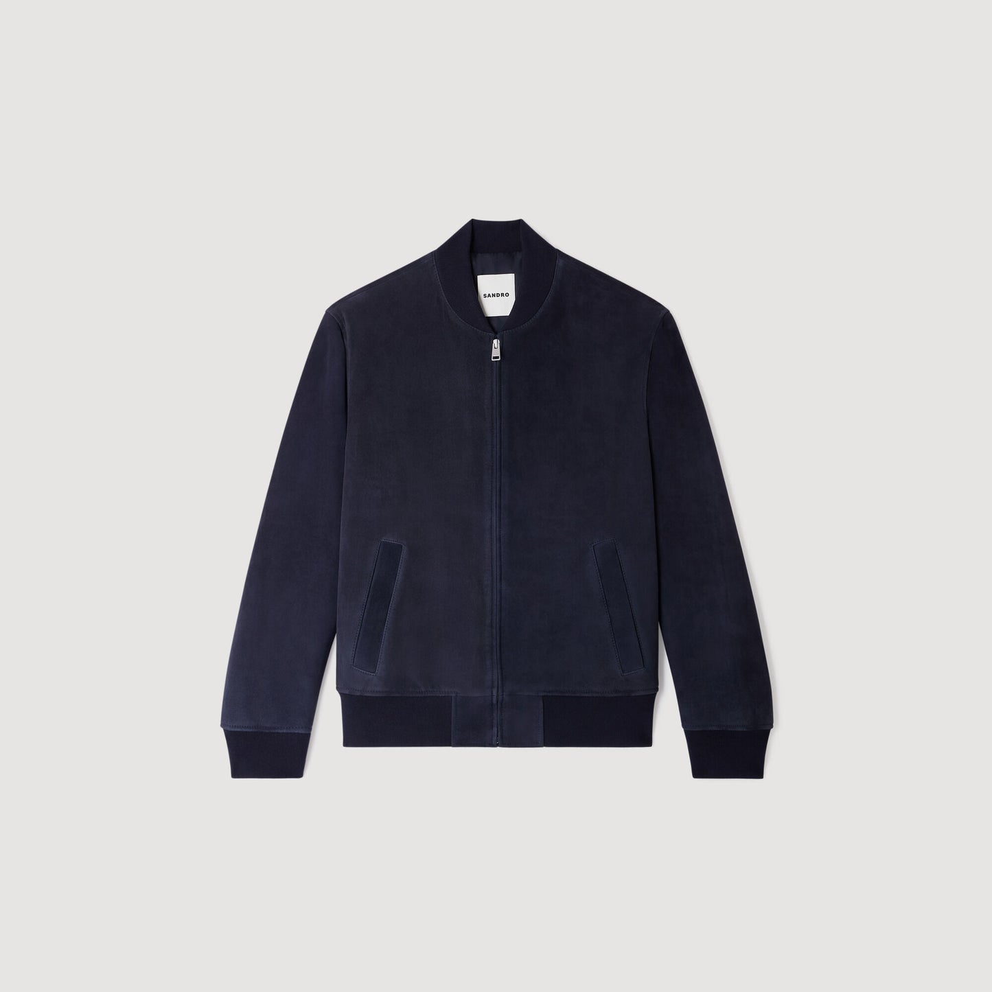 Suede zip-up jacket