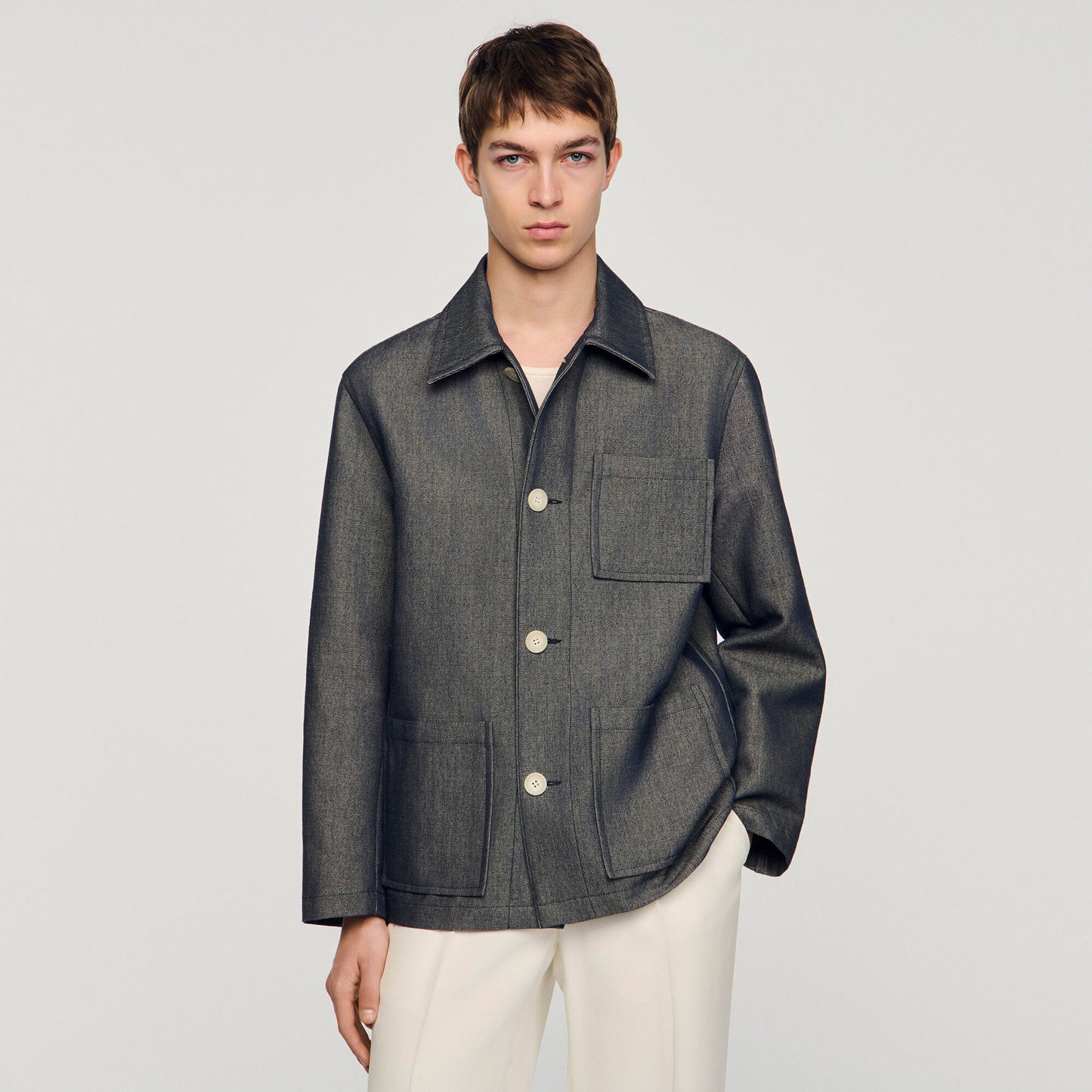 Denim-effect worker jacket