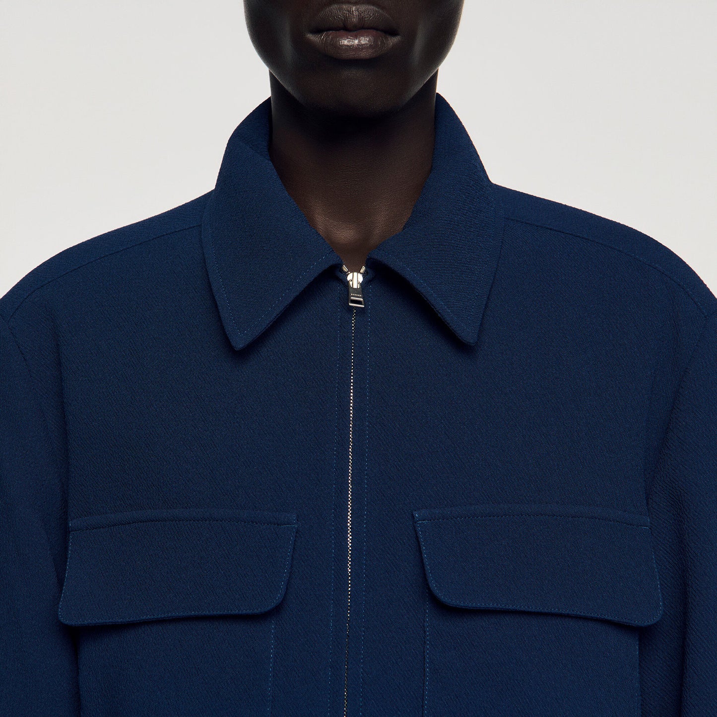 Textured zip-up jacket