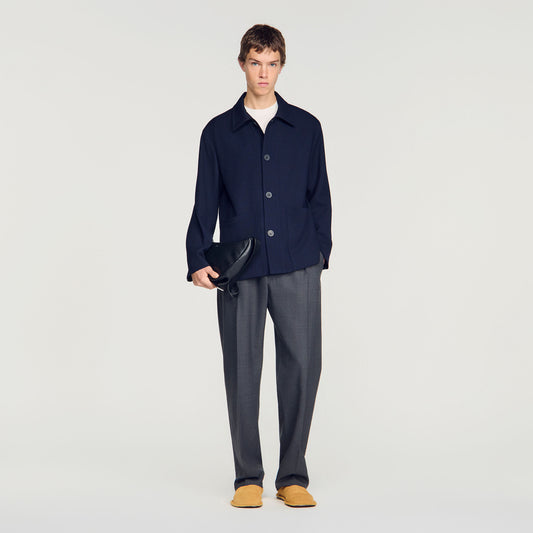 Buttoned wool worker jacket