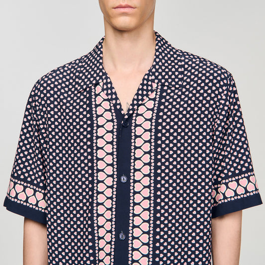 Heart motif flowing shirt