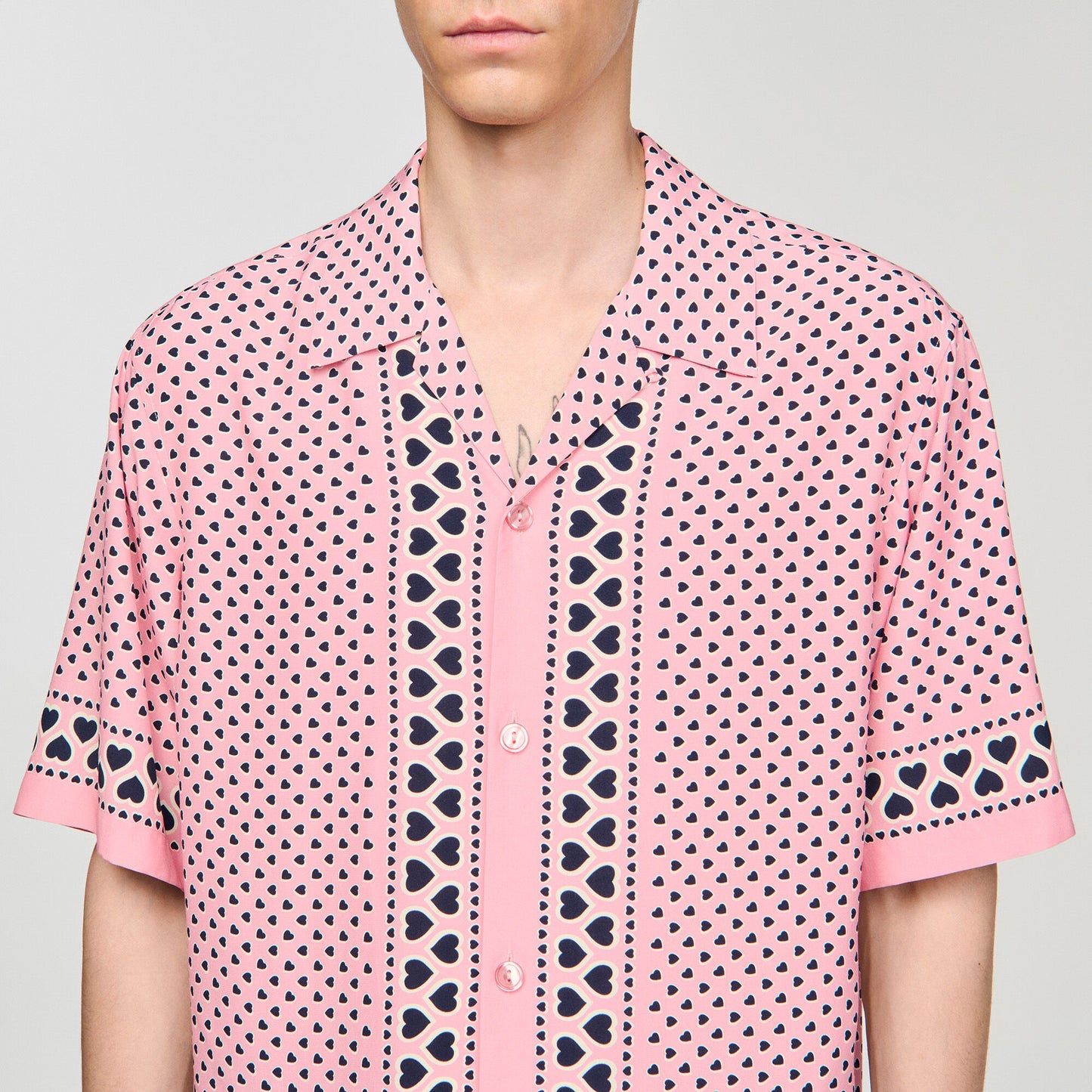 Heart motif flowing shirt
