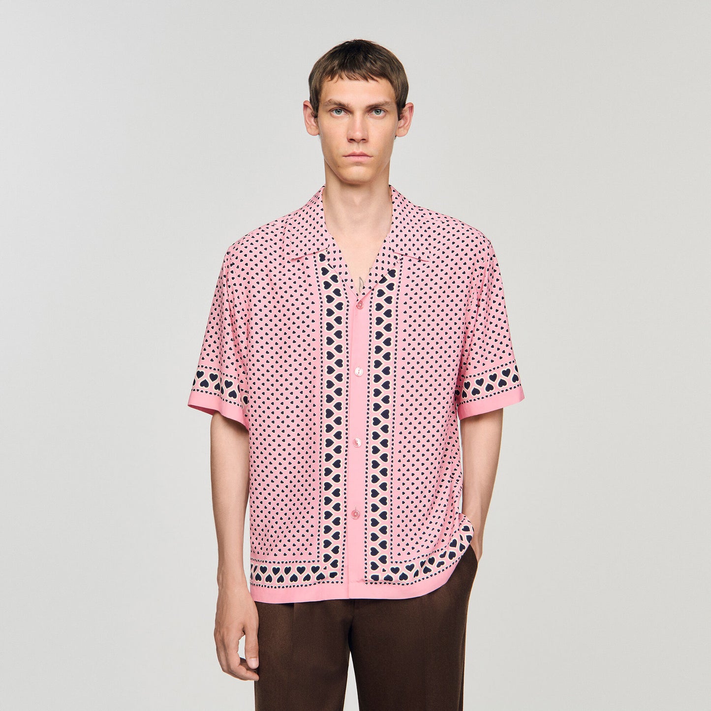 Heart motif flowing shirt