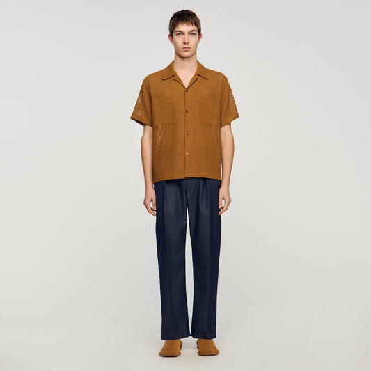 Openwork mesh shirt