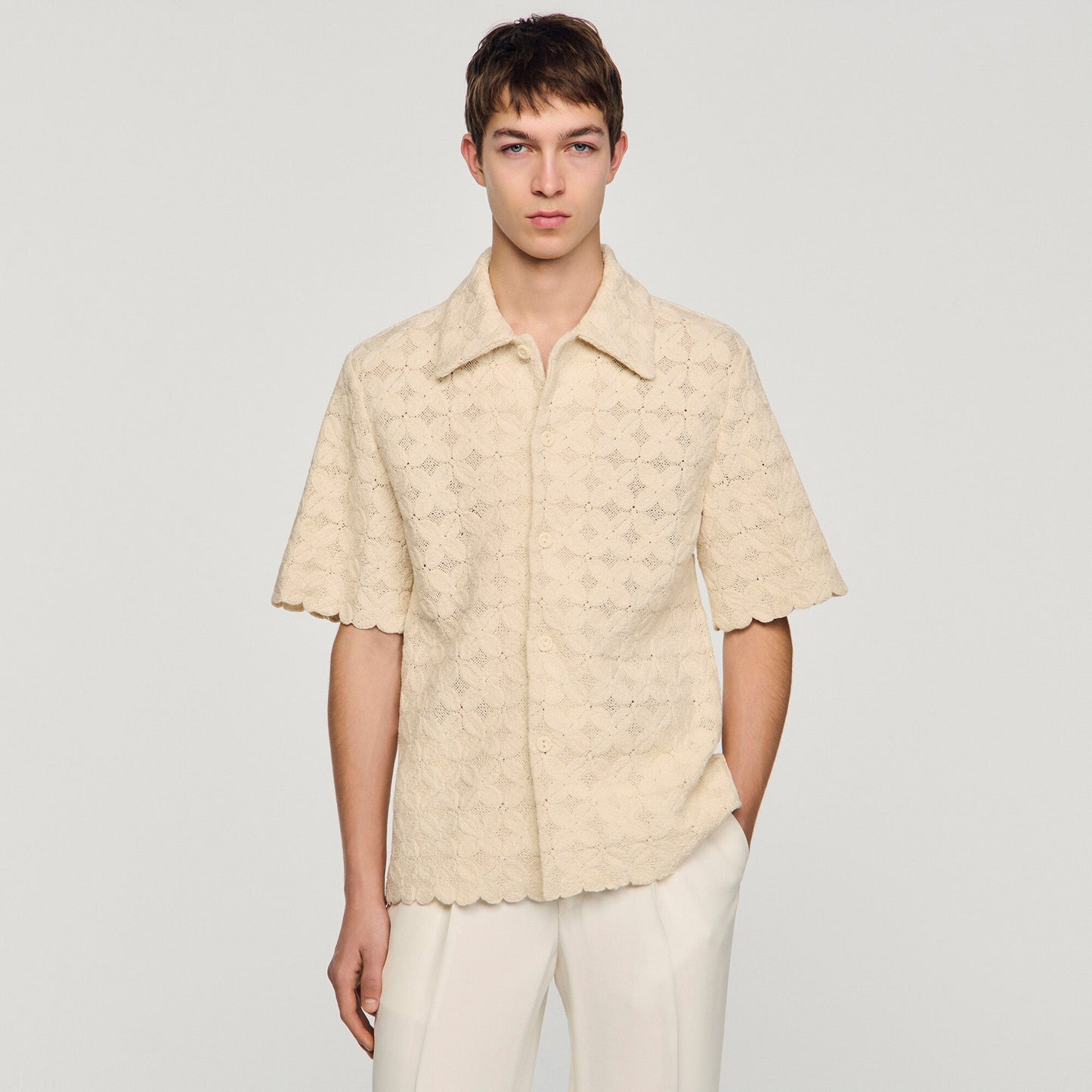 Cotton broderie anglaise shirt
