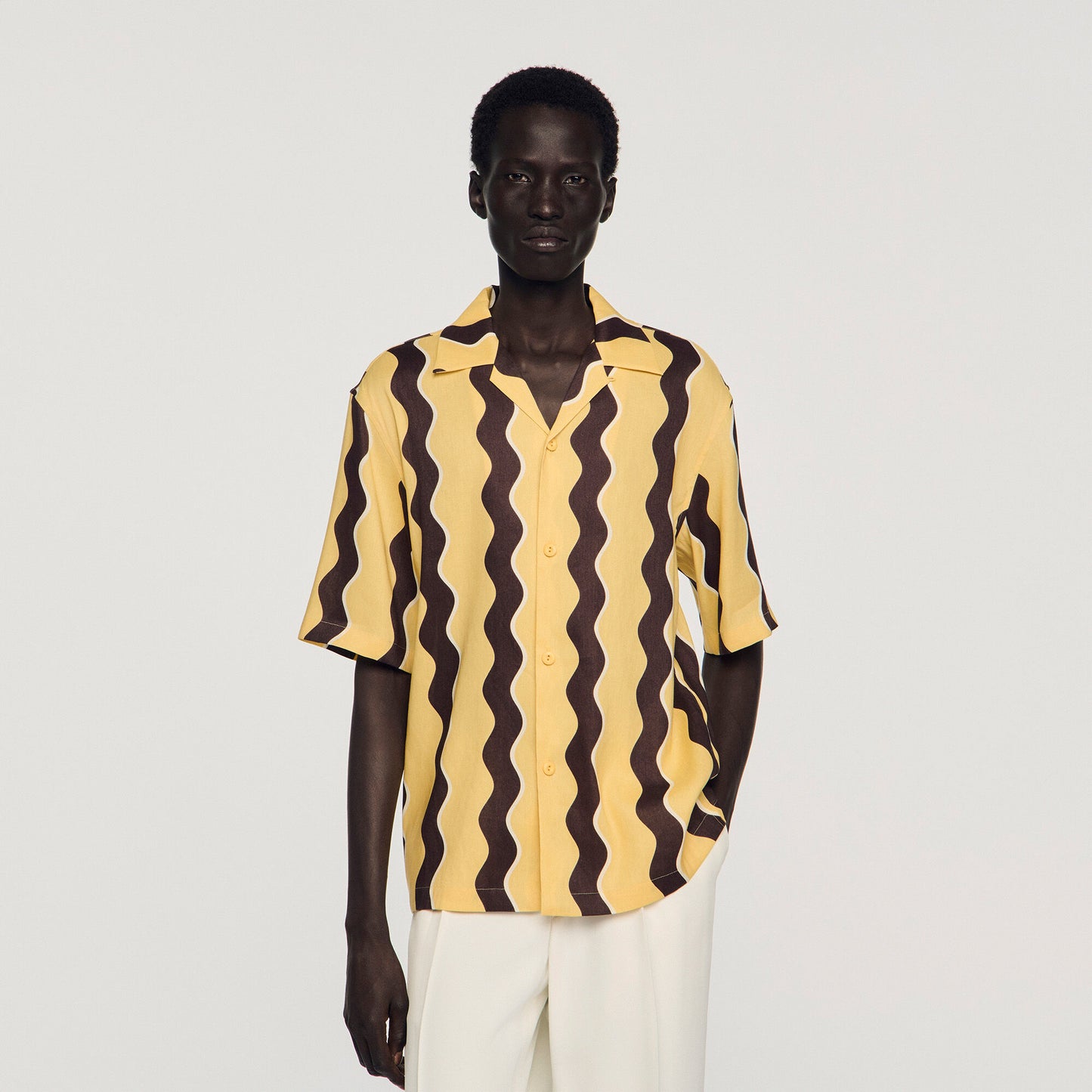 Printed linen shirt