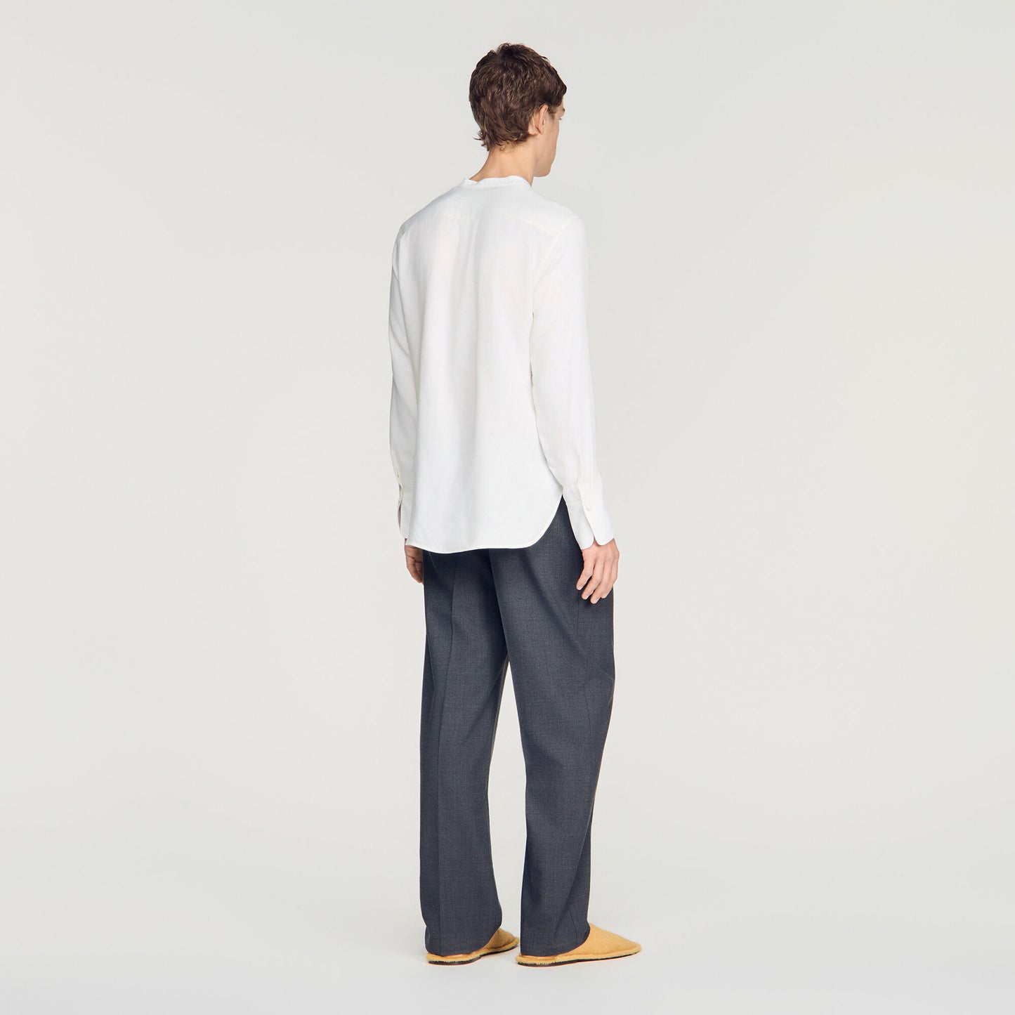 Loose-fit Mandarin collar shirt