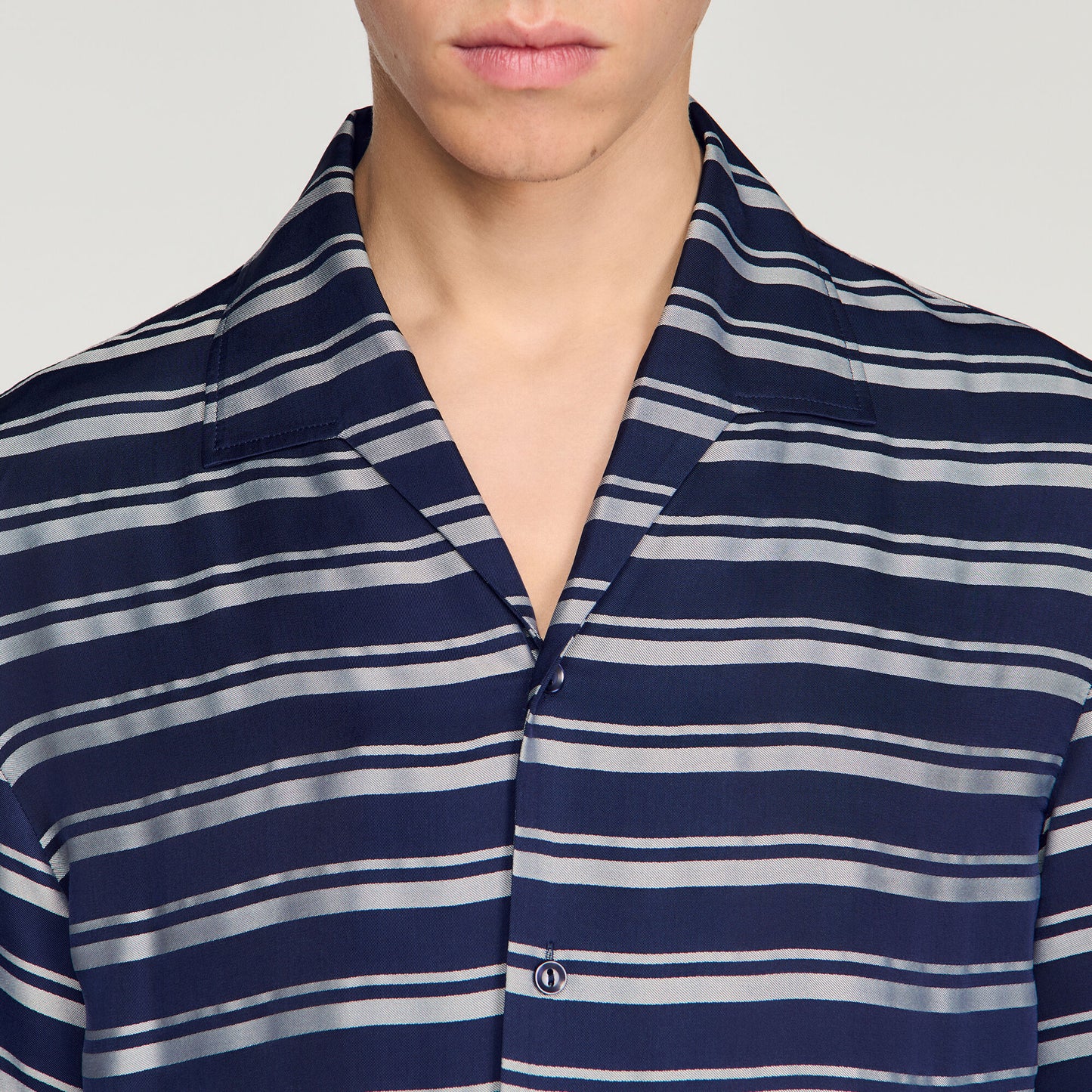 Striped boat neck shirt