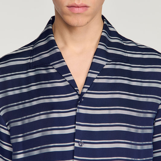 Striped boat neck shirt