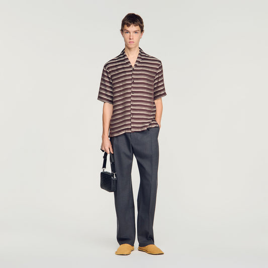 Striped boat neck shirt