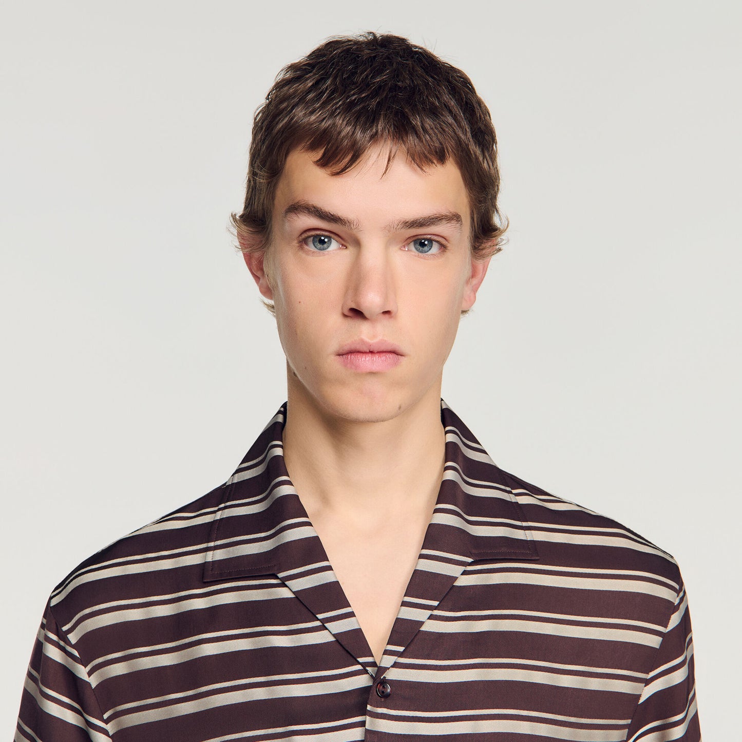 Striped boat neck shirt