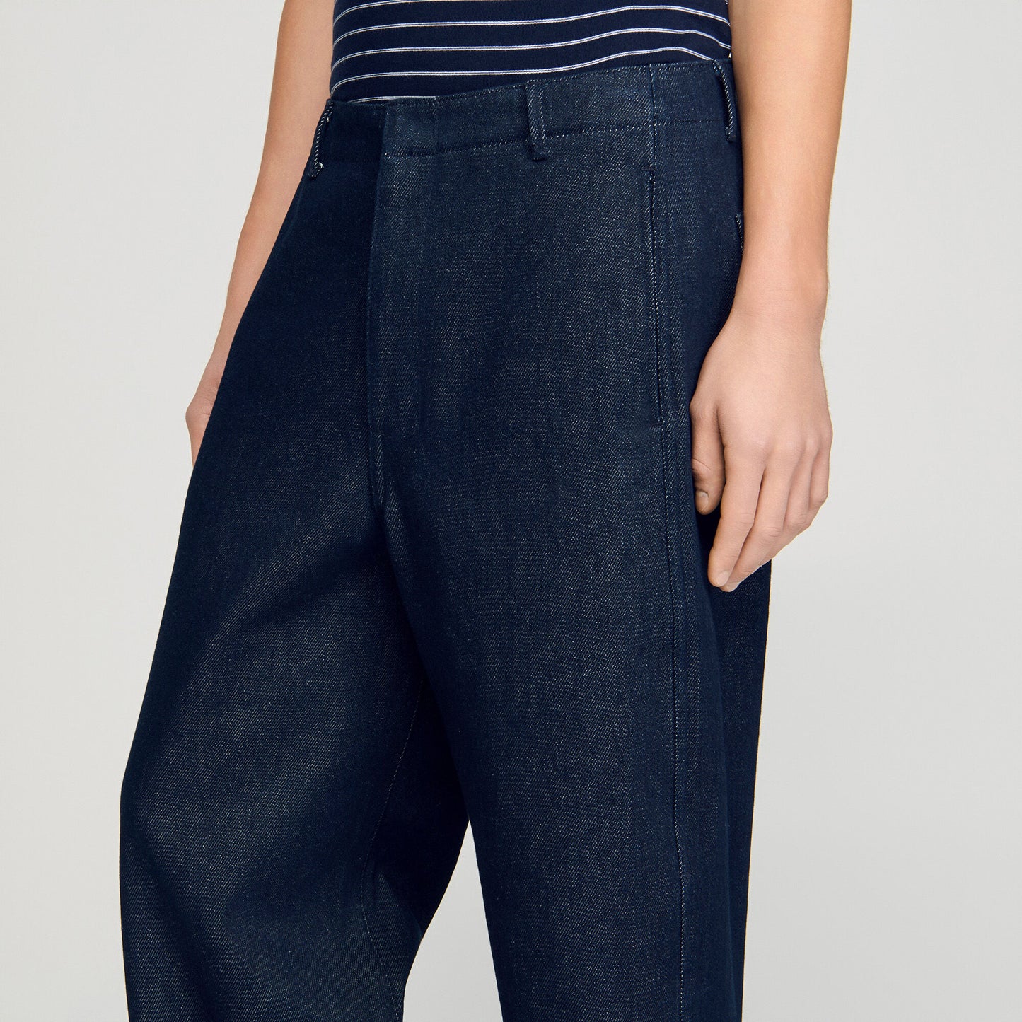 Raw barrel jeans