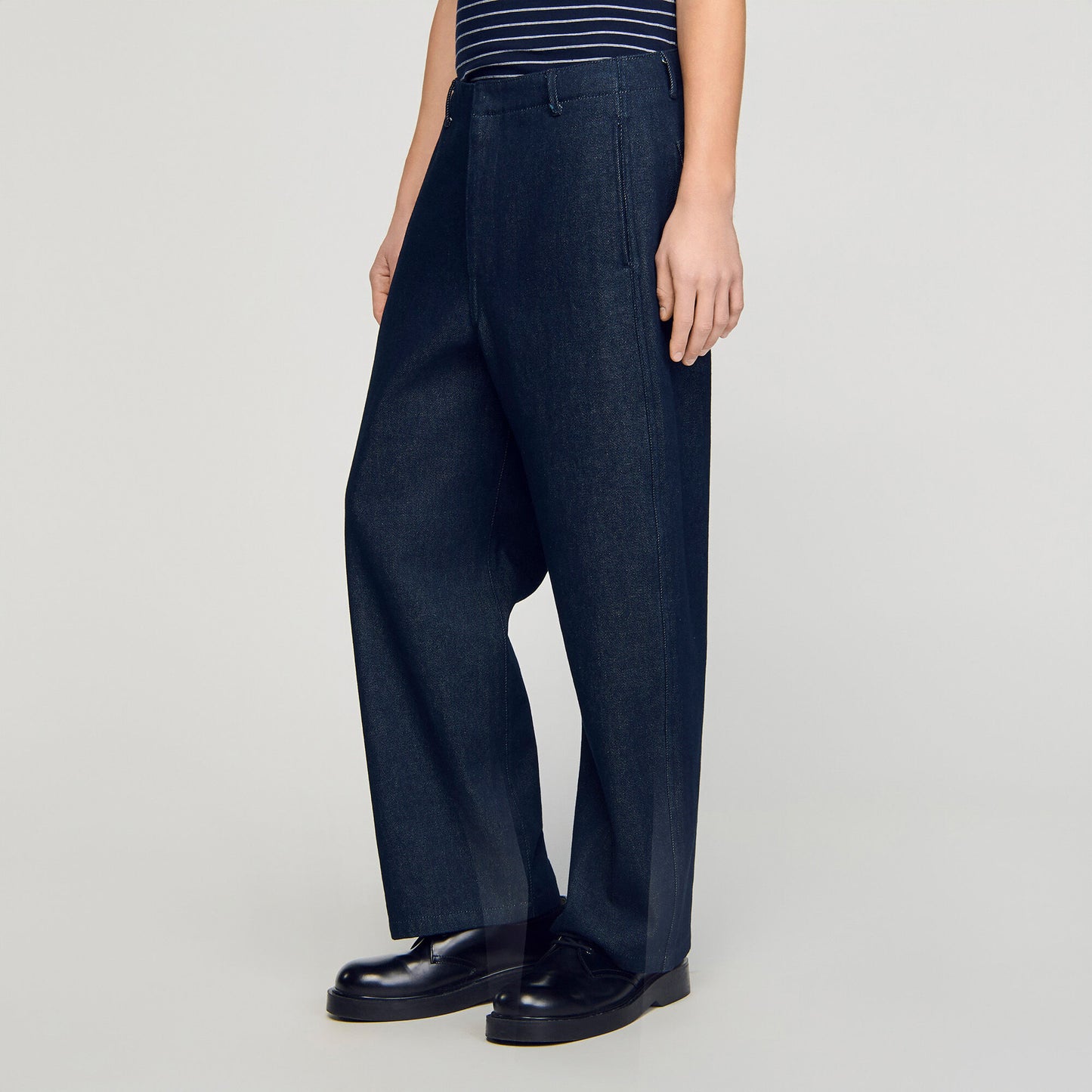Raw barrel jeans