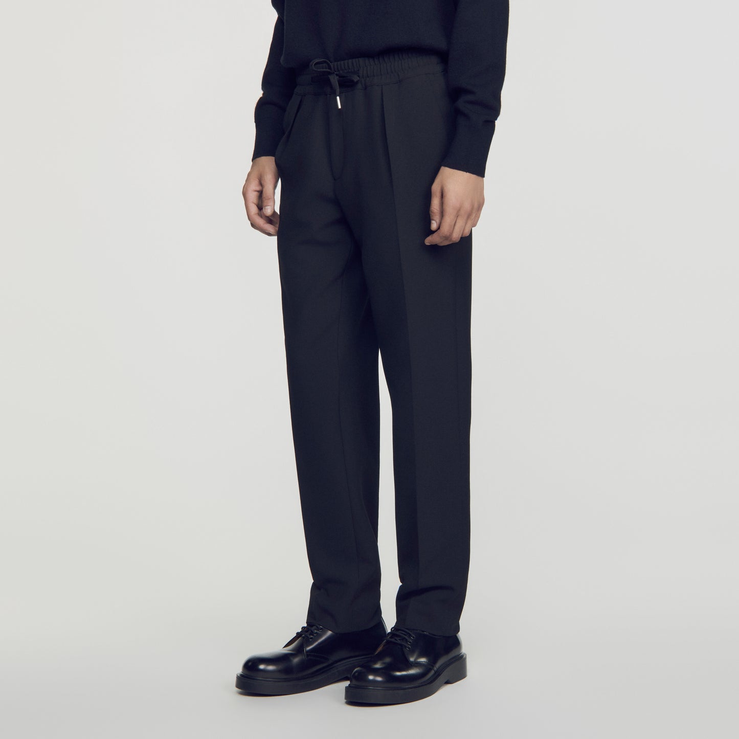 Elasticated straight trousers