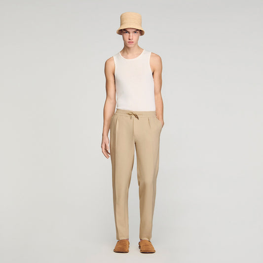 Elasticated straight trousers