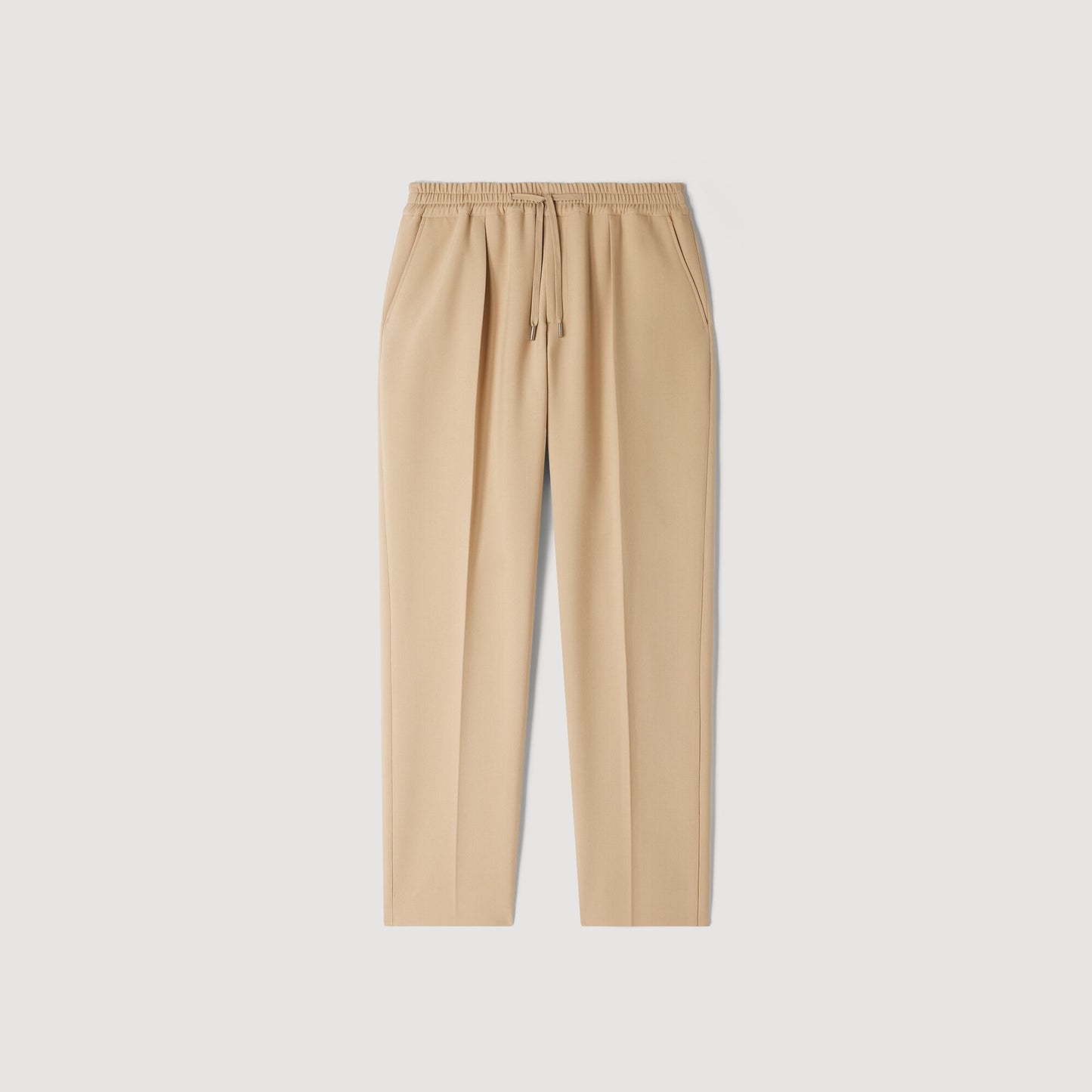 Elasticated straight trousers