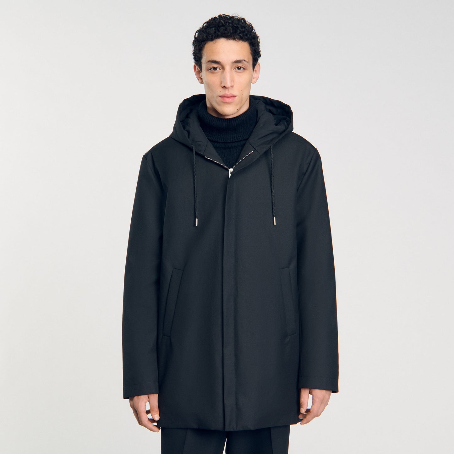 Hooded parka with zip
