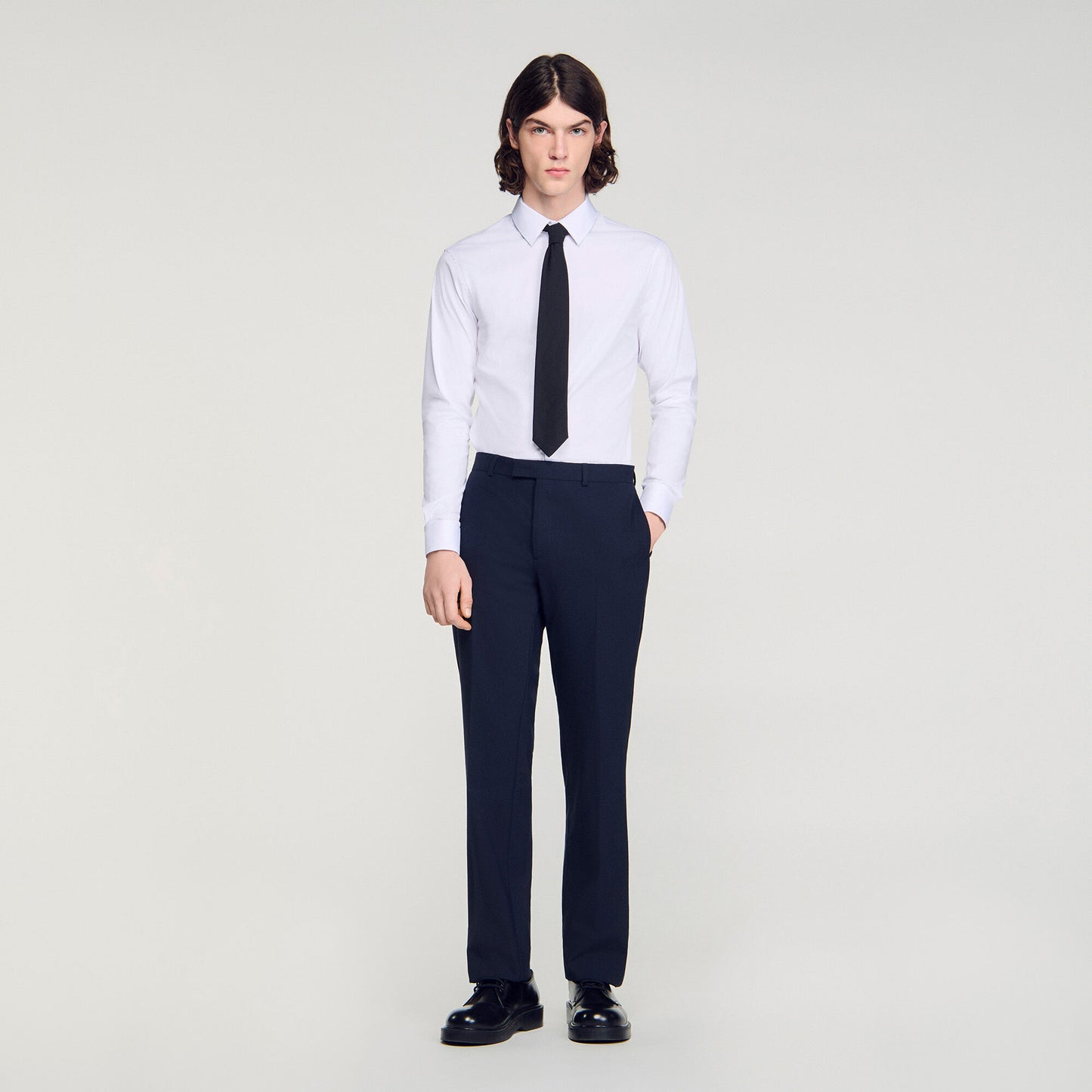 Micro-check suit trousers