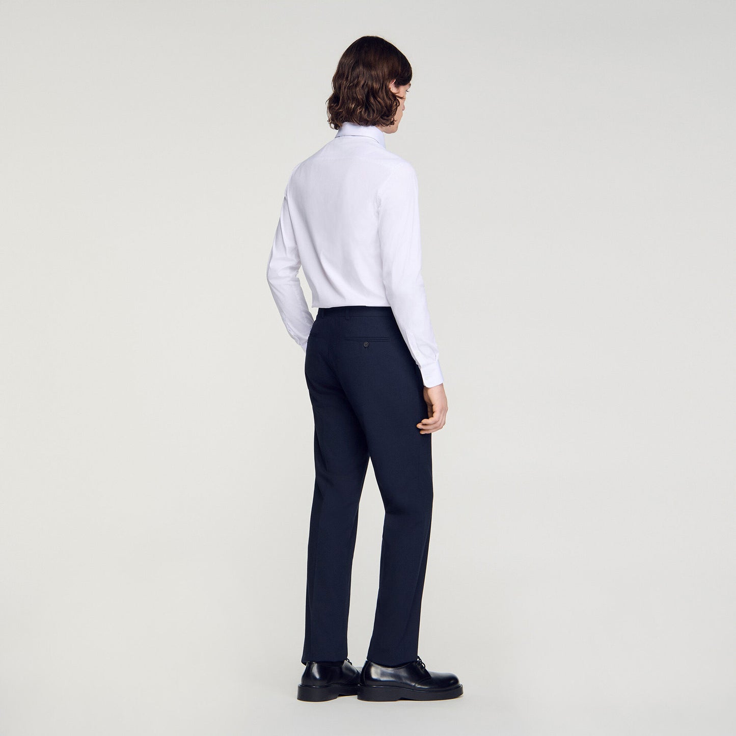 Micro-check suit trousers