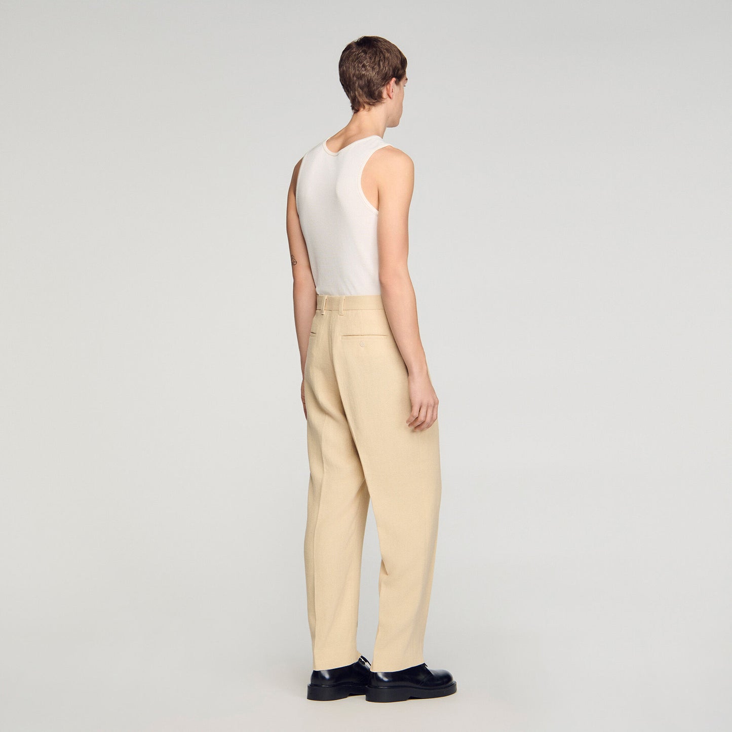 Oversized linen and cotton trousers