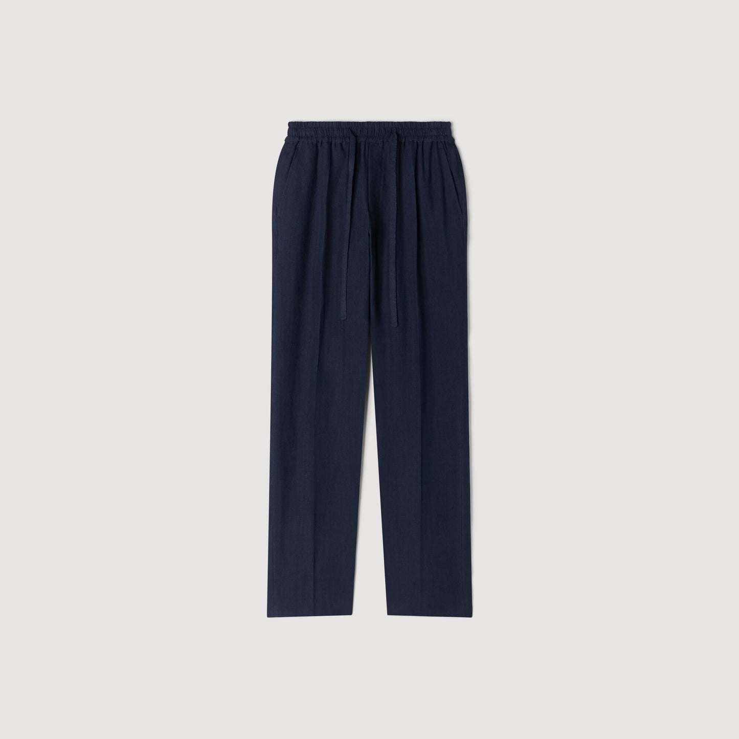 Straight-leg linen trousers