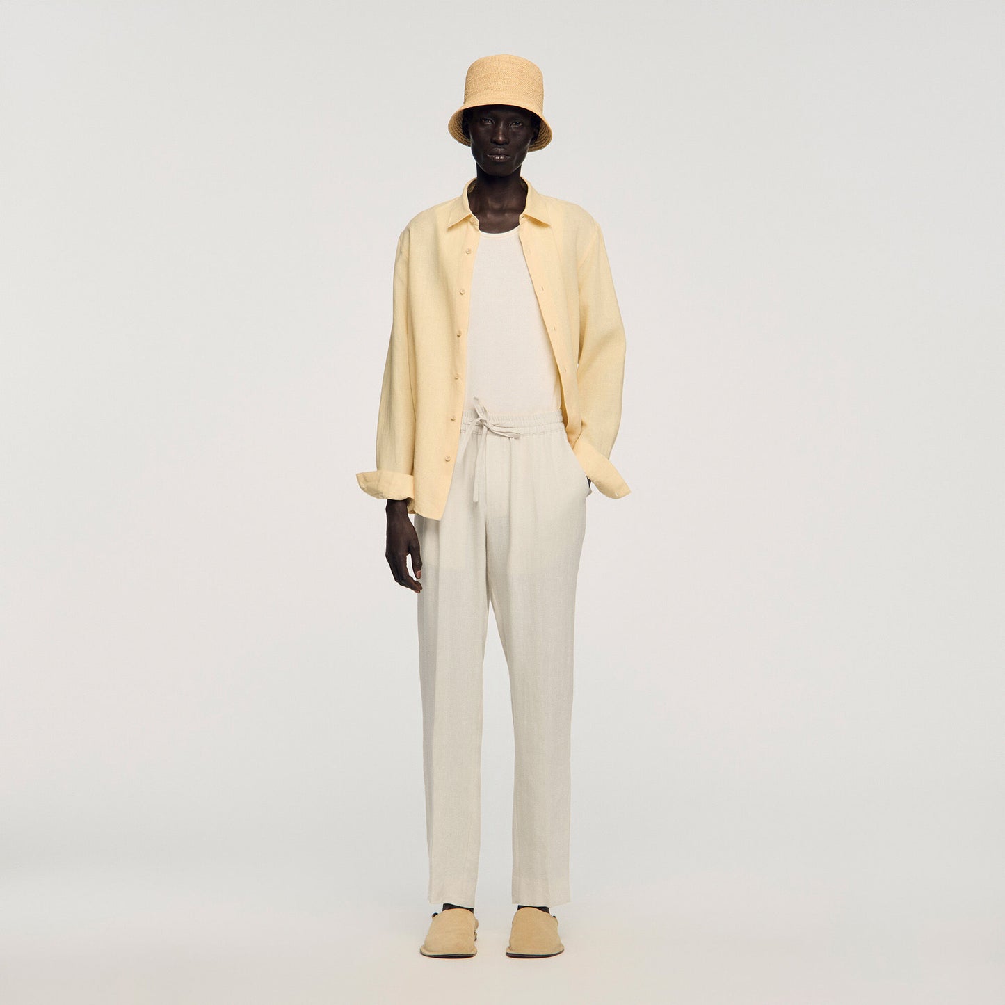 Elasticated linen trousers