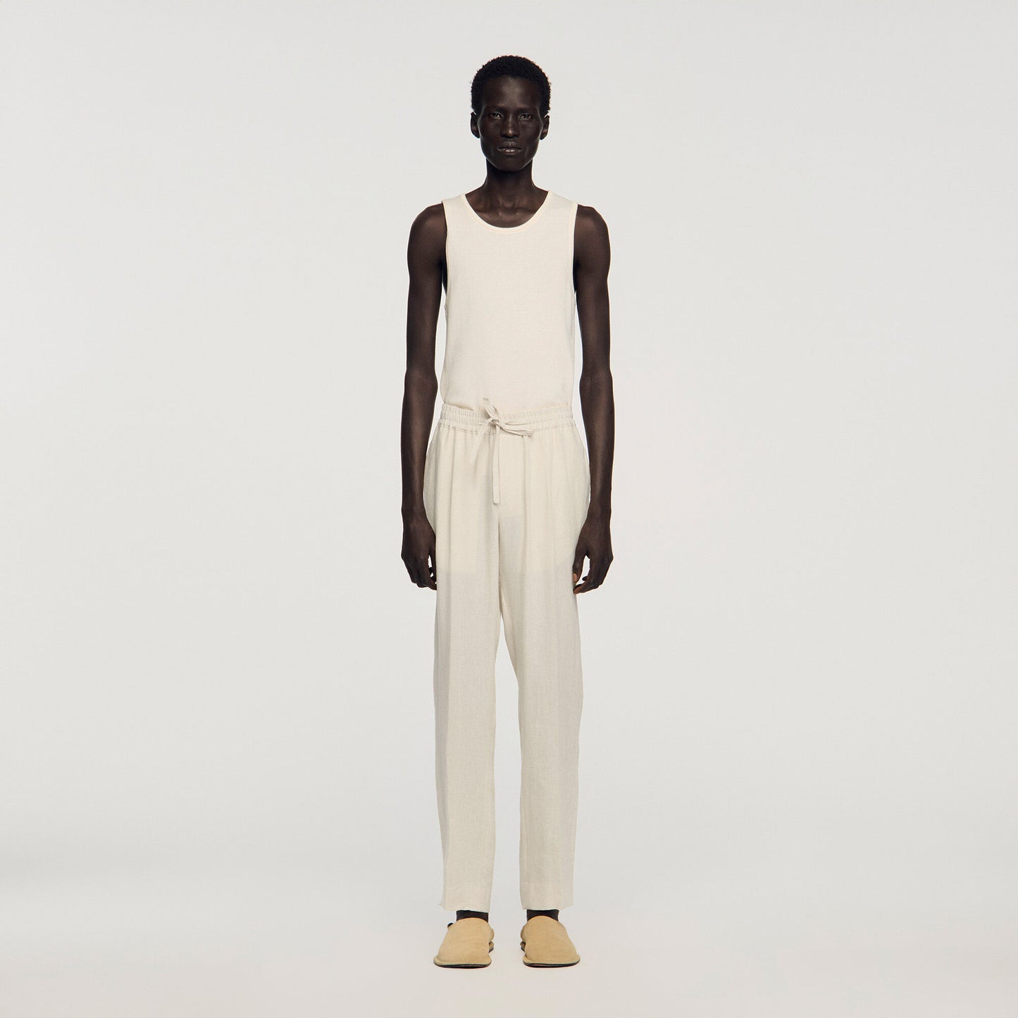 Elasticated linen trousers