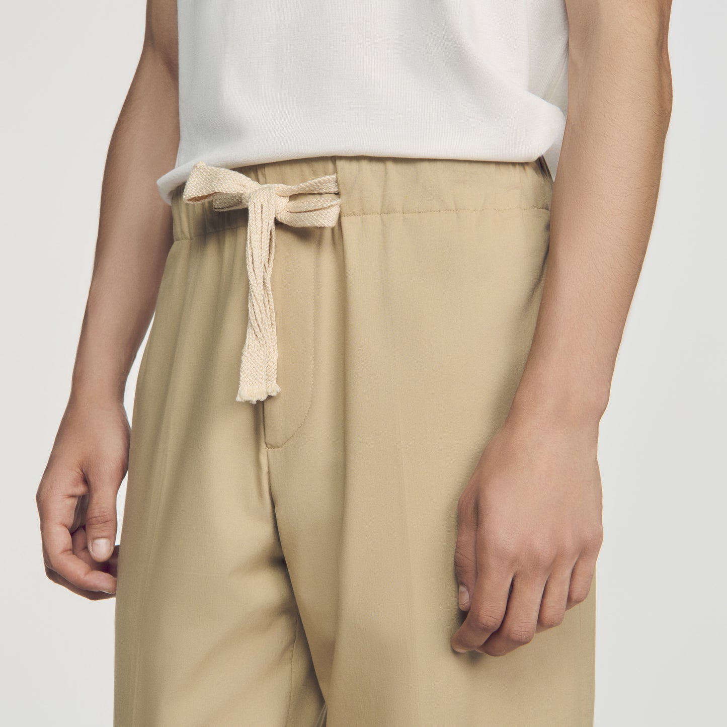Wide-leg cotton trousers