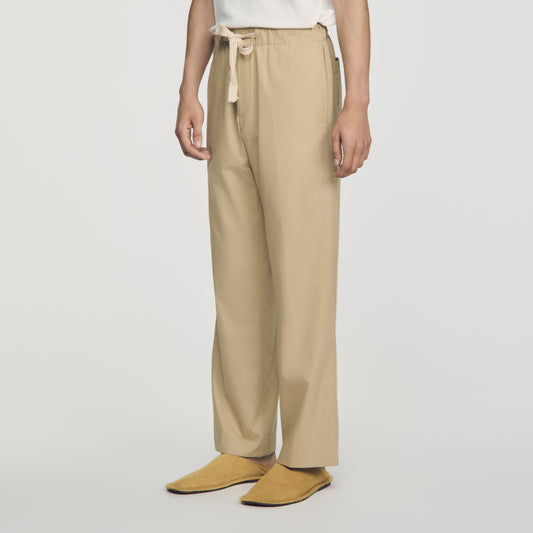Wide-leg cotton trousers