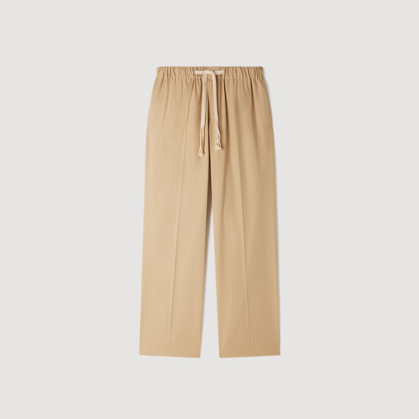 Wide-leg cotton trousers