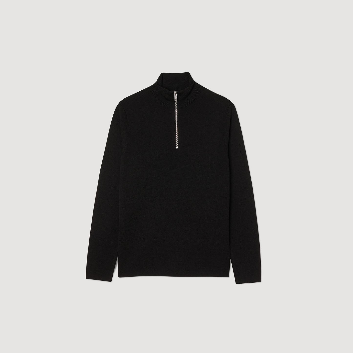Wool jumper with zip collar