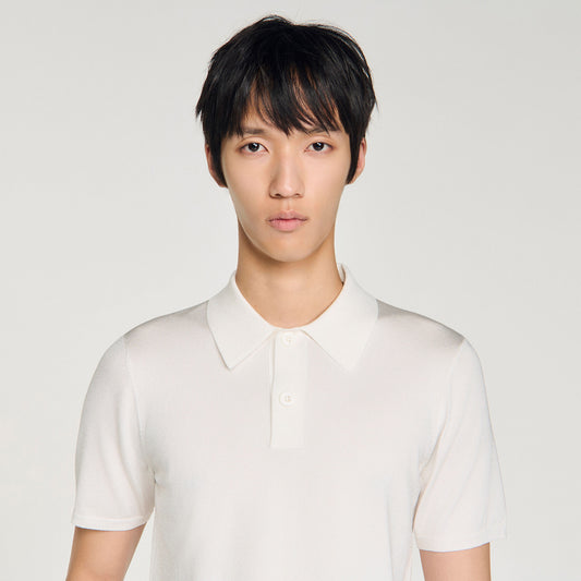 Short-sleeve knitted polo shirt