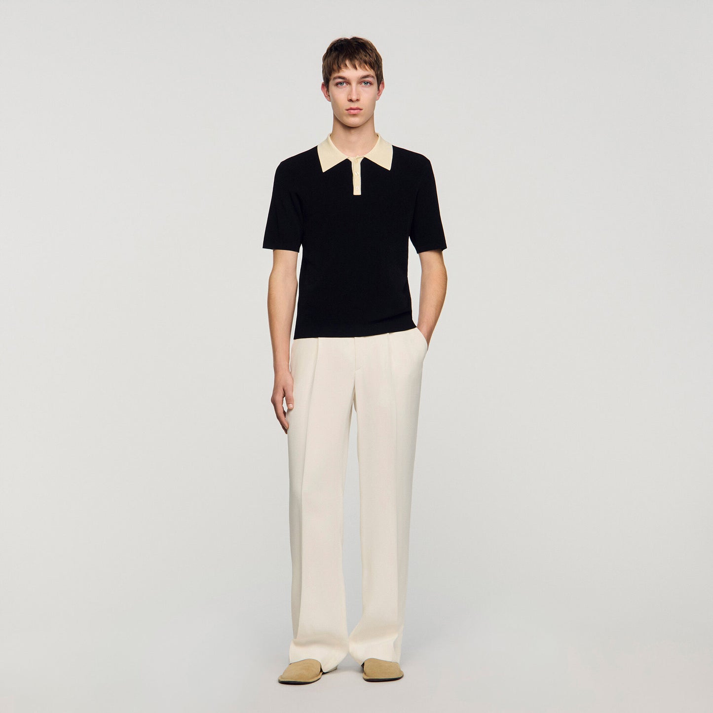 Two-tone polo shirt