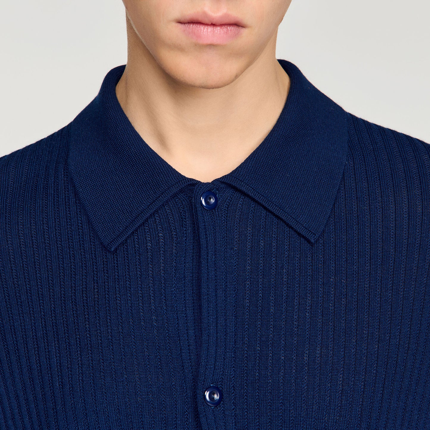 Rib knit shirt