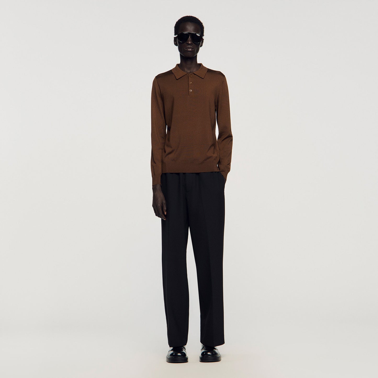 Knit polo shirt