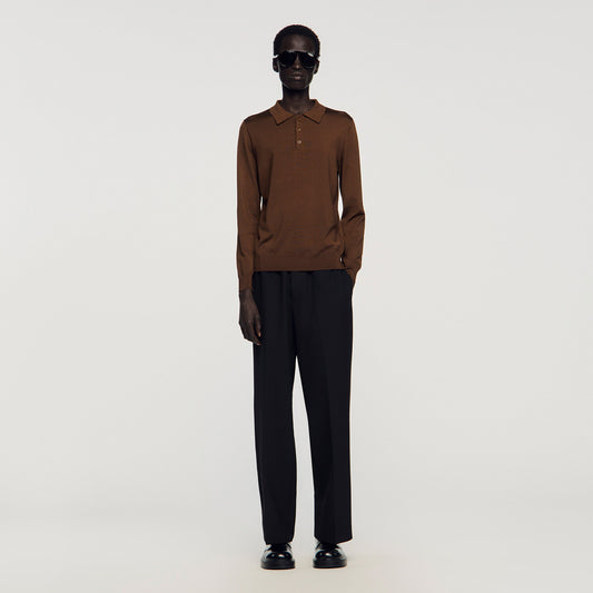 Knit polo shirt