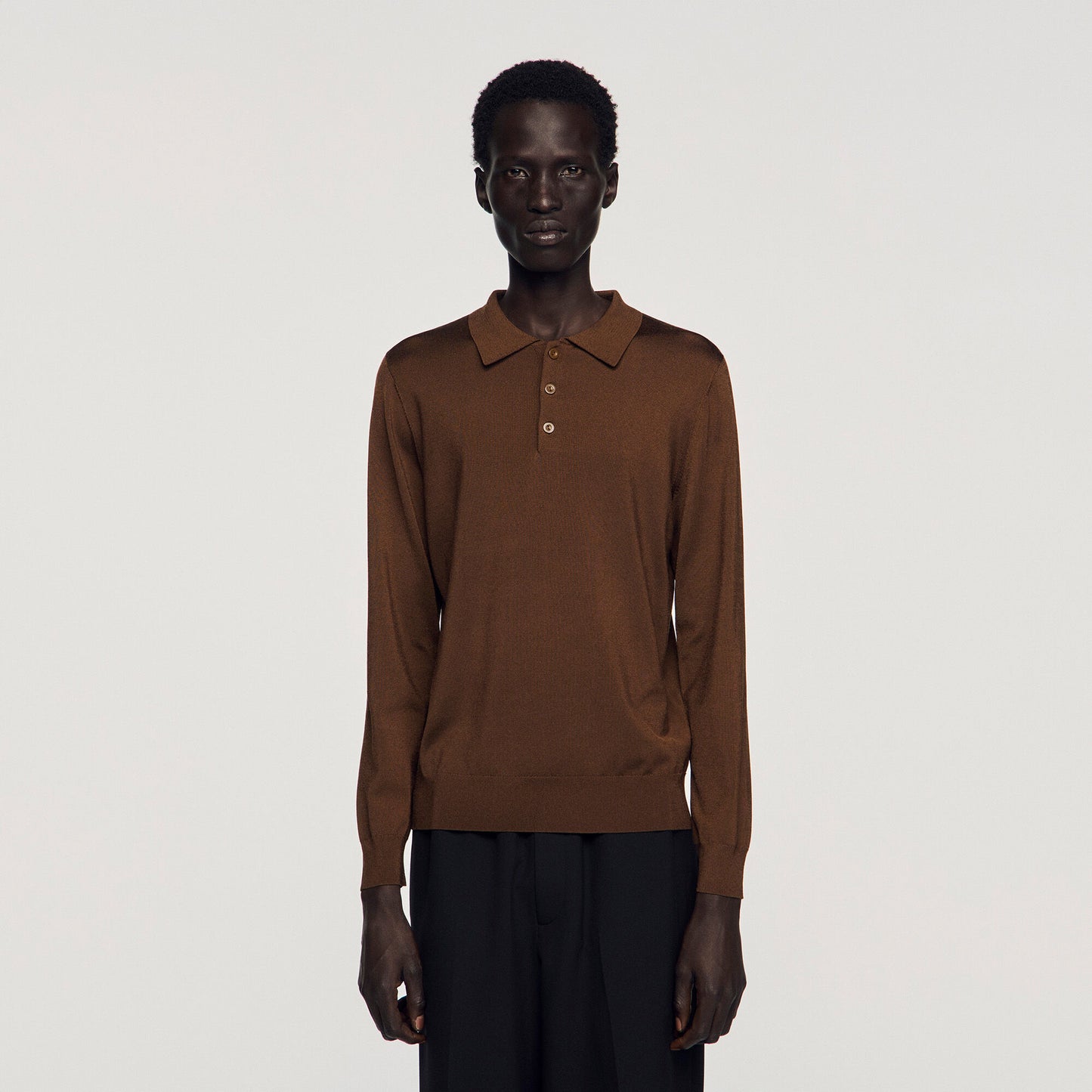 Knit polo shirt