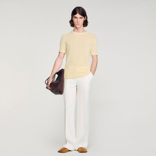 Fine knit T-shirt